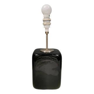 Kubus Olive Green Glass Table Lamp by Per Lütken for Holmegaard, 1976 For Sale