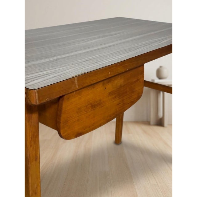 Vintage Brown Wooden Desk, 20th Century For Sale - Image 5 of 9