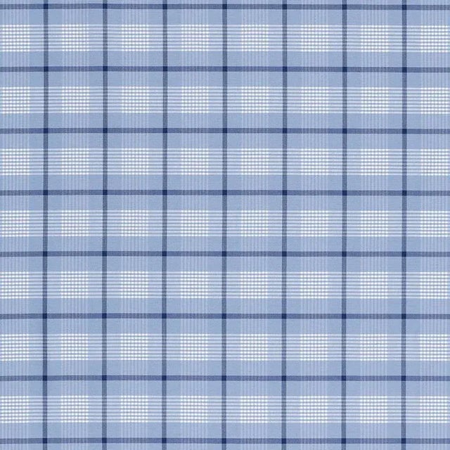 Sample - Schumacher St. Lucia Plaid Fabric in Cornflower For Sale