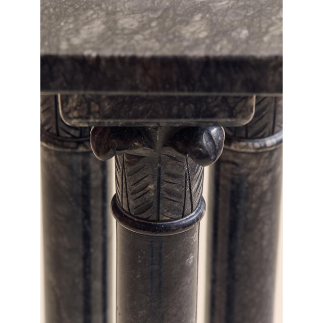 The Vintage Italian Black Marble Tripod Column Pedestal For Sale In Chicago - Image 6 of 11