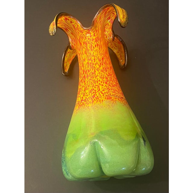 Stunning Art Vase by Art House, Kosta Boda Handblown by Swedish Artist, Ludvig Lofgren. Mid-Century Style. Vibrant!! For Sale - Image 12 of 12