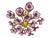 Vintage Hand-Painted Purple Glass Floral Flush Mount Chandelier For Sale - Image 4 of 17