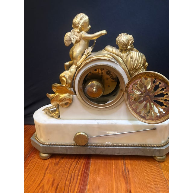 French French Louis XVI Style Mantel Clock For Sale - Image 3 of 9