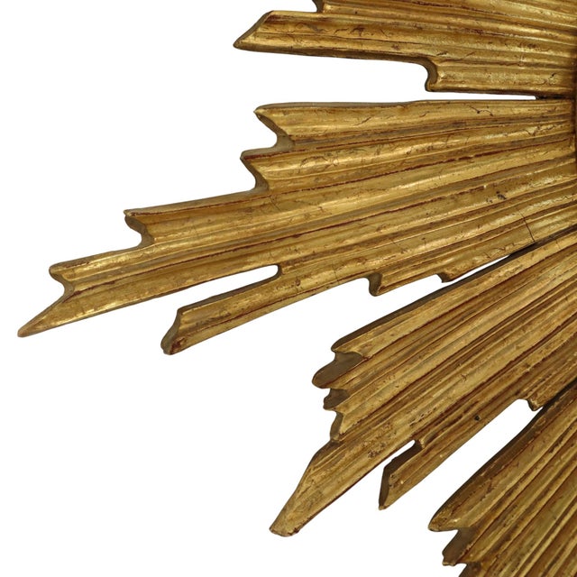 Deknudt Sunburst Sun Mirror in Gilded Wood, 1960s For Sale - Image 10 of 18