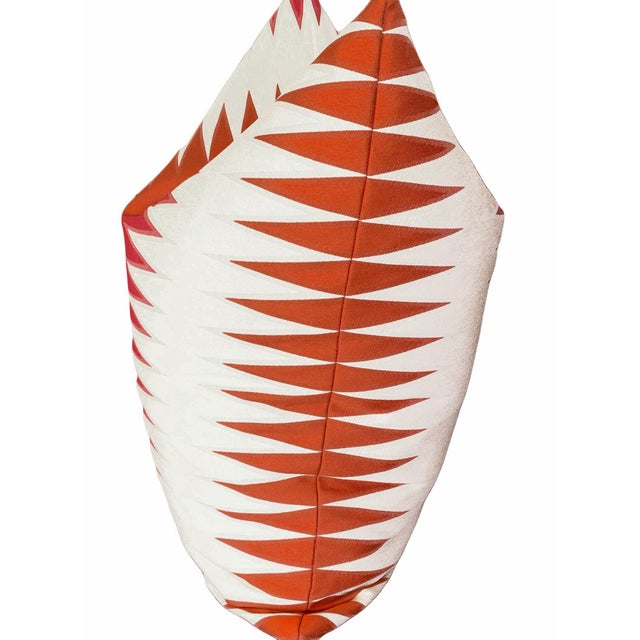 Burnt Orange and Magenta Geometric Pillows - a Pair For Sale - Image 4 of 6