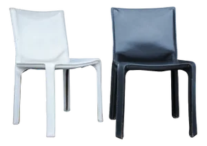 Leather Model 412 Cab Chairs by Mario Bellini for Cassina, Italy, 1977, Set of 2