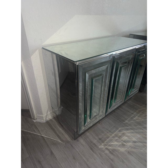 Glass Ello Mirrored Server/Cabinet For Sale - Image 7 of 7