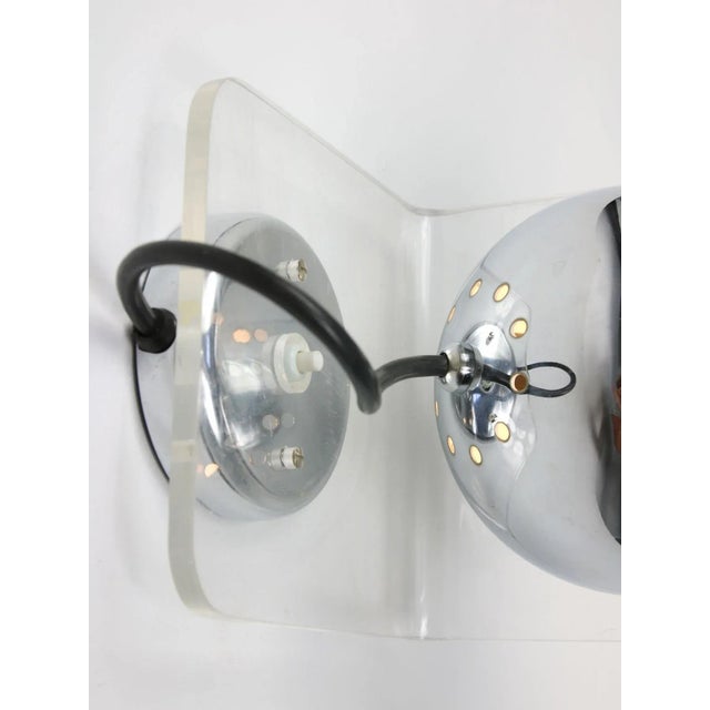 Vintage Italian Eyeball Wall Lamp in Chrome from Guzzini For Sale - Image 5 of 10