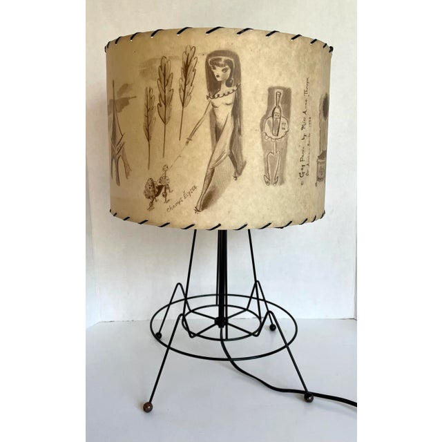 Metal 1998 Miss Anne Thrope "Gay Paree" for Archaic Smile Table Lamp For Sale - Image 7 of 13