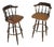 Vintage Italian Pizzetti Roma Wooden Stools, 1970s, Set of 2 For Sale