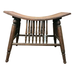 Early 19th Century Petite Carved Wood Saddle Stool