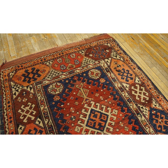 1870s Antique Red Medallion Tribal Konya Turkish Square Scatter Size Wool Rug For Sale - Image 10 of 10