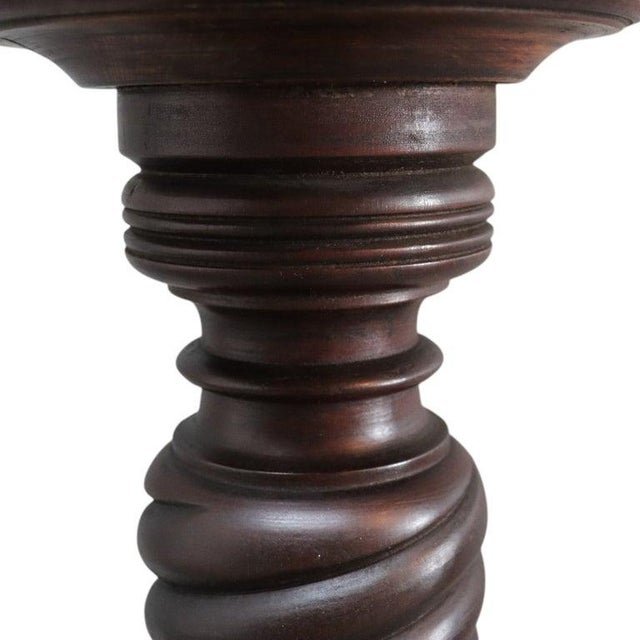 Rj Horner Carved Mahogany Twisted Column Sculpture Stand C1900 For Sale - Image 9 of 10