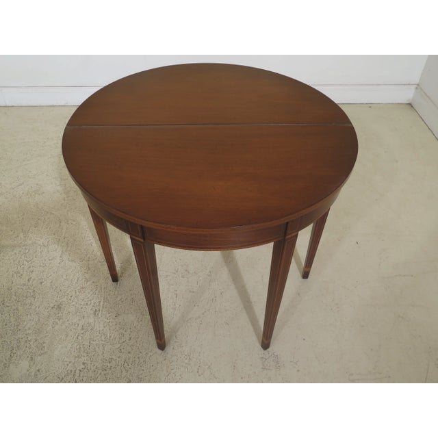 1970s Federal KittingerBiggs Inlaid Mahogany 1/2 Round Table Chairish