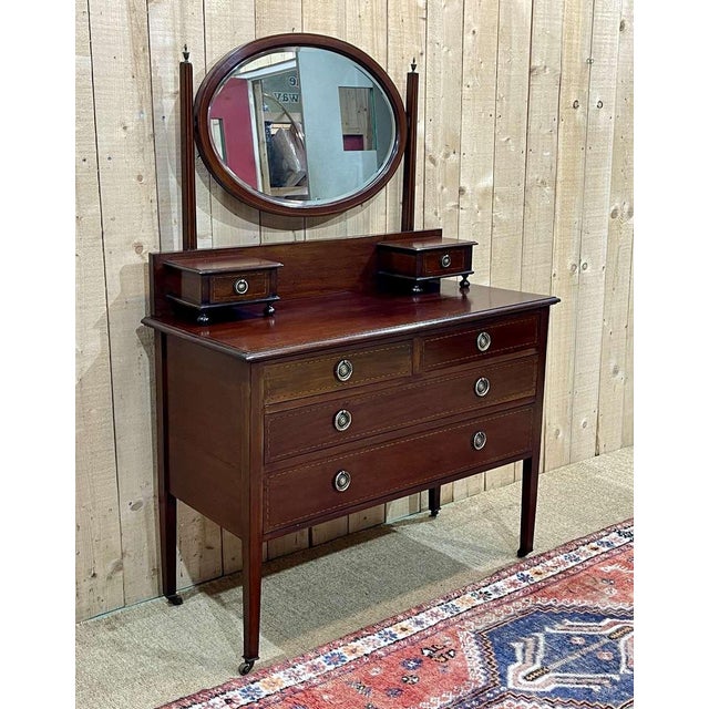 English Dressing Table in Mahogany, 1930s For Sale - Image 14 of 17