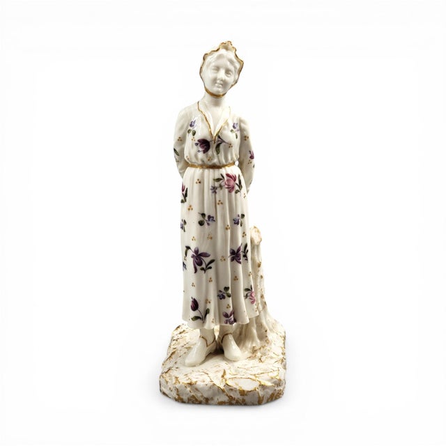 Porcelain Figure of Bonneted Woman from Royal Worcester, 1920 For Sale - Image 10 of 10