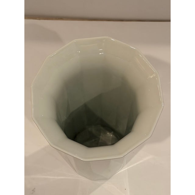 1970s Large Elegant White Porcelain Vase For Sale - Image 5 of 7