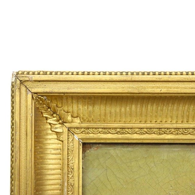 19th Century Oil on Canvas Landscape Painting With Original Gilt Wood Frame 19thC For Sale - Image 5 of 10