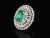 Contemporary GIA Certified Natural 13.1CTS Colombian Emerald VS F Diamond 18K Solid Gold Cocktail Dome Ring, size 6.25 For Sale - Image 3 of 5