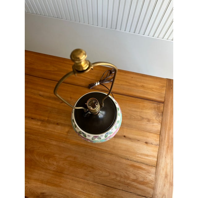 Ceramic Vintage Chinese Famille Rose Porcelain Vase Lamp - Highly Collectible For Sale - Image 7 of 8