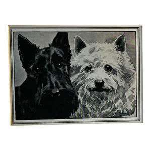 Vintage Scottie Terrier Dog Print