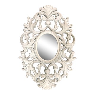 Vintage Scroll Oval Mirror For Sale