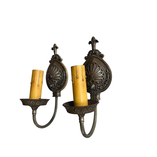 Antique Bronzed Finished Single Wall Sconces For Sale - Image 9 of 10