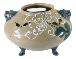 Japanese Chinoiserie Floral Tripod Censer