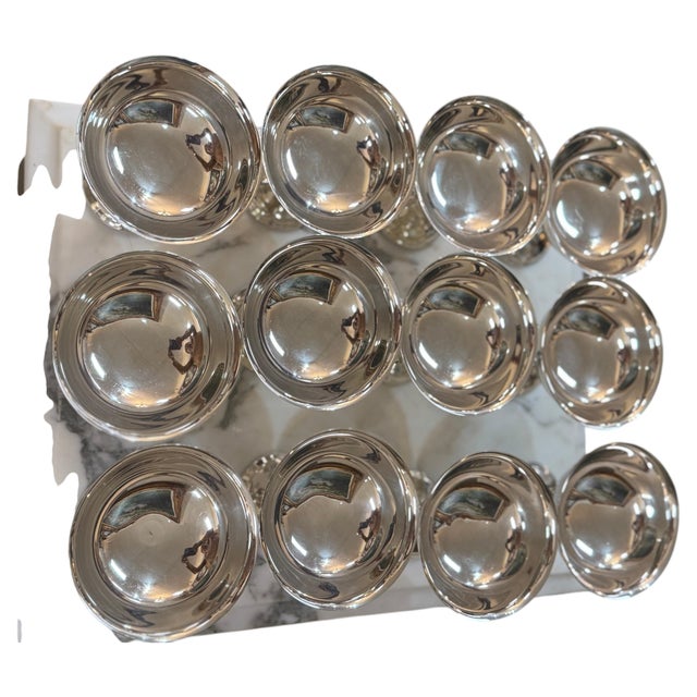 Mid 20th Century Silver Plate Coupes Set of 12 For Sale - Image 9 of 9