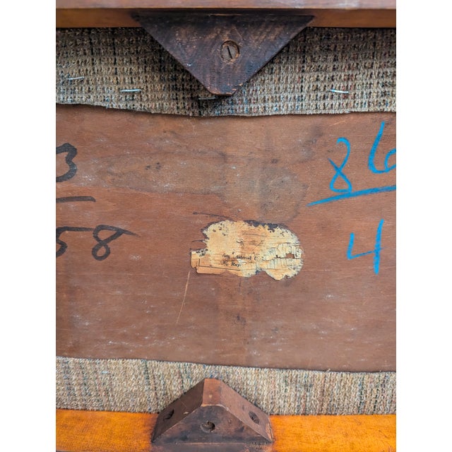 Brown Vintage Mid Century Saber Legged Bench Ottoman Cherry Styled After Gibbings For Sale - Image 8 of 12