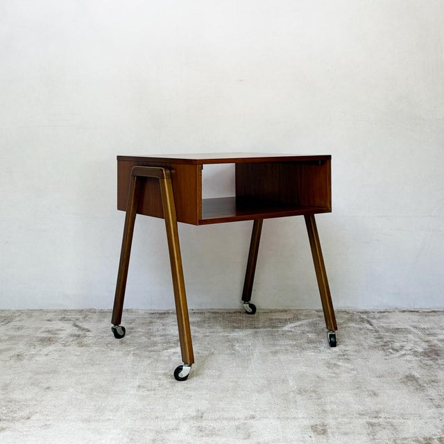 Brown Mid-Century Teak Cabinet on Castors, 1960s For Sale - Image 8 of 8