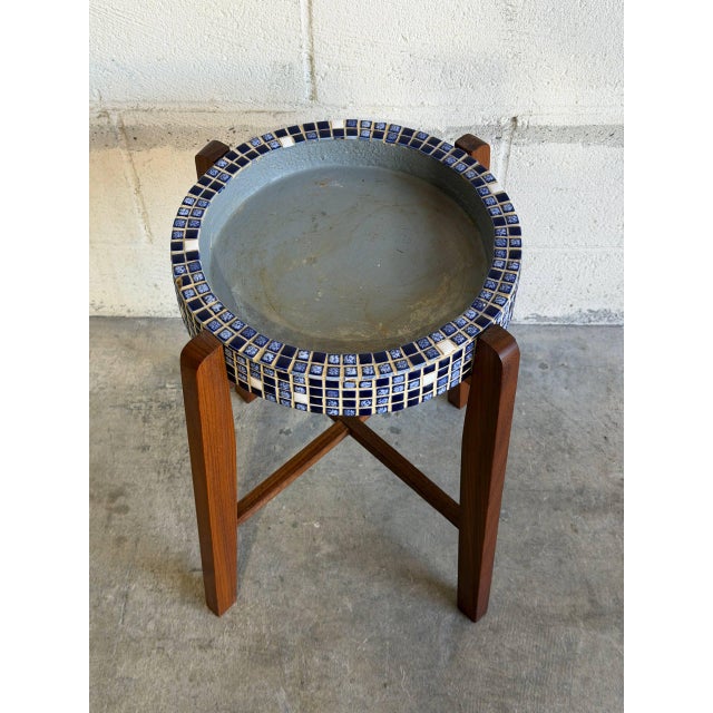 1960s Teak Mosaic Tile Planter Stand and Plant Table Danish Mid-Century Modern 1960s For Sale - Image 5 of 9