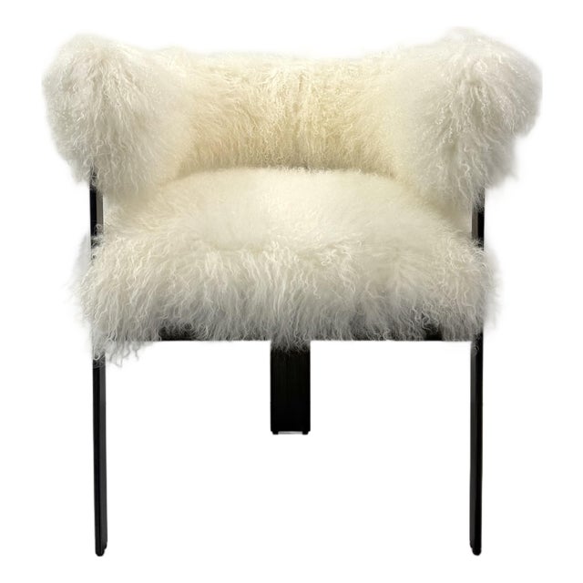 Late 20th Century Contemporary Mongolian Lamb Fur Armchair For Sale