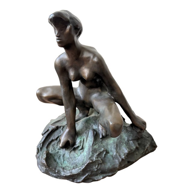 French Bronze Sculpture After Auguste Rodin. Titled Seated Nude. For Sale