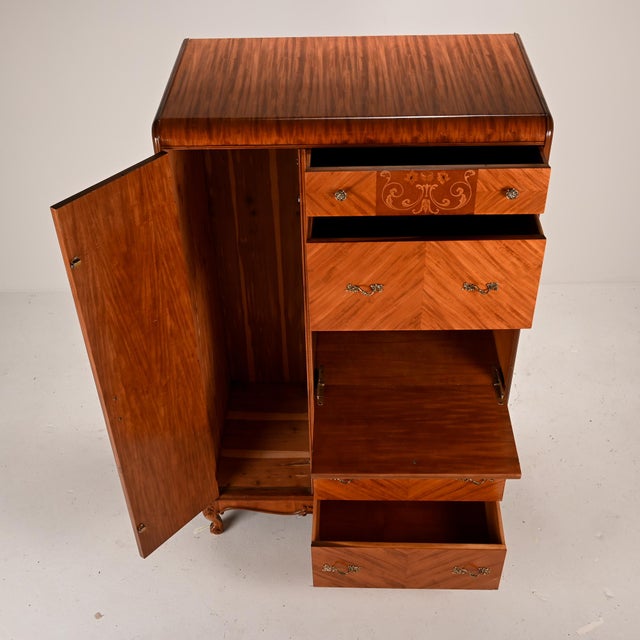 1940s Vintage Art Deco Waterfall Chifferobe Armoire Chairish