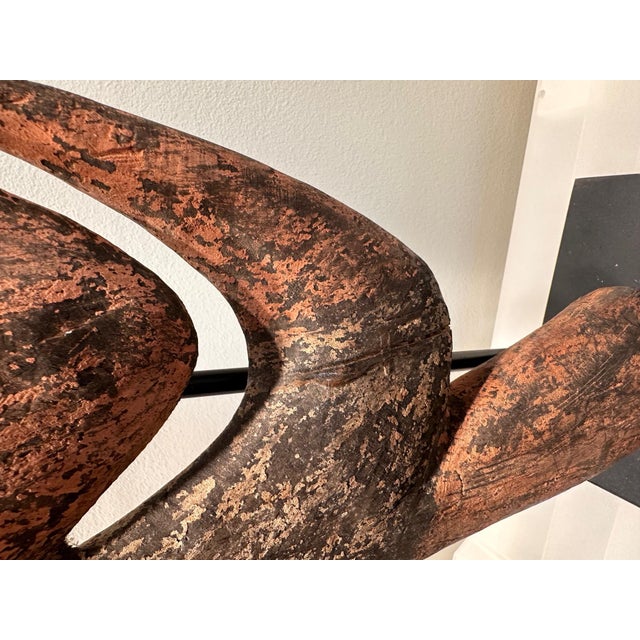 Garra Hook Sculpture on Display Stand Mid-Sepik River Papua New Guinea For Sale - Image 11 of 18