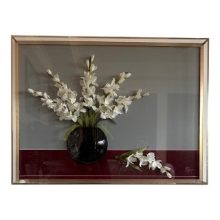 Vintage 3-D Floral Vase Wall Art For Sale