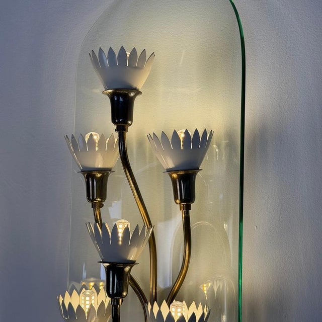Vintage Seven-Light Glass Sconces by Pietro Chiesa for Fontana Arte, 1950s, Set of 2 For Sale - Image 12 of 18