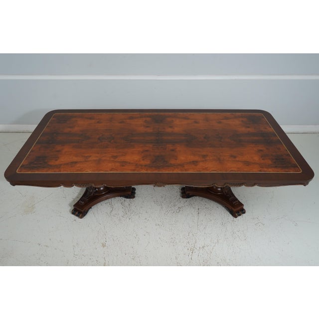 Traditional Large Regency Italian Style Double Pedestal Dining Table For Sale - Image 3 of 12