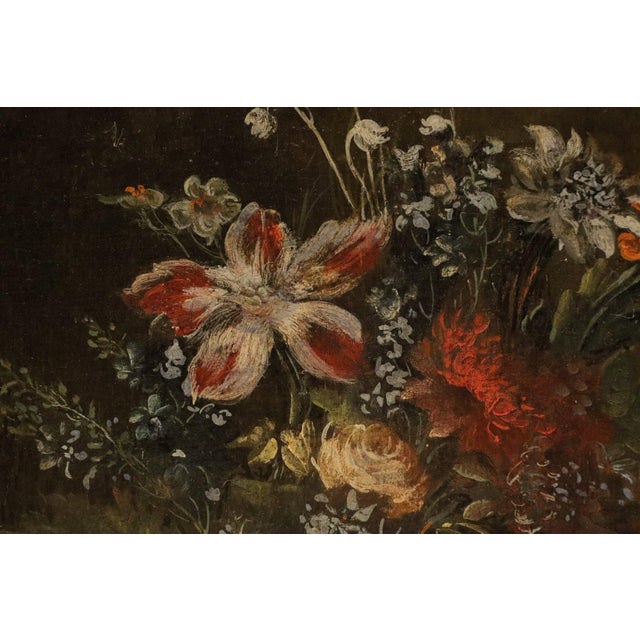 Francesco Lavagna, Pair of Still Lifes of Flowers Blackboard, 1720, Oil on Canvas For Sale - Image 12 of 16