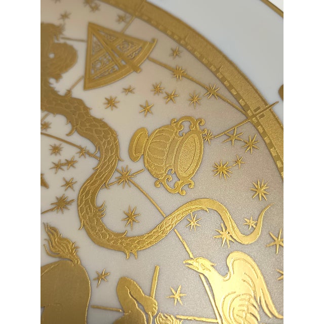 24 Karat Gold and White Porcelain Planisfero Celeste Wall Plate from Morbelli, Italy, 1970s For Sale - Image 12 of 13