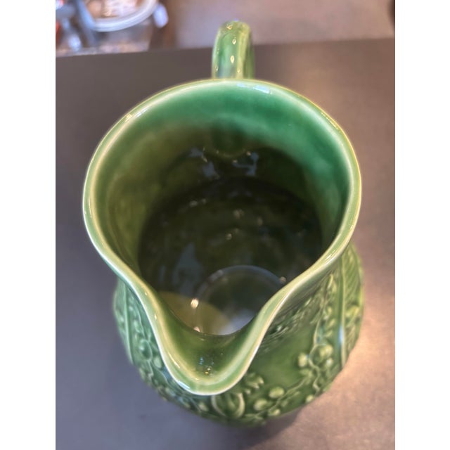 Bordallo Pinheiro 1990s Bordallo Pinheiro Green Bunny Rabbit Pitcher For Sale - Image 4 of 7