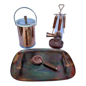 Vintage Copper Cocktail Serving Set- 7 Pieces