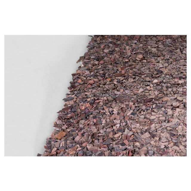 Vintage Leather and Hide Rug with Mosaic Texture in Brown Tones For Sale - Image 4 of 6