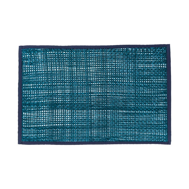 Transitional Peele Blue Seagrass Placemat - Set of 4 For Sale - Image 3 of 5