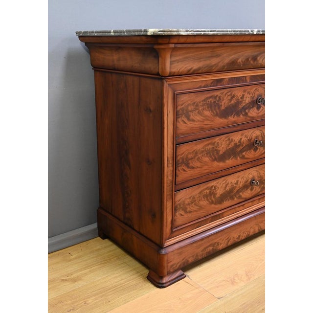 Brown Louis Philippe Style Mahogany Chest of Drawers, Late 19th Century For Sale - Image 8 of 18