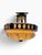 Metal Late 20th Century Art Deco Mariner s.a. Spanish Cast Brass & Molded Alabaster Glass Inverted Bowl Chandelier For Sale - Image 7 of 9