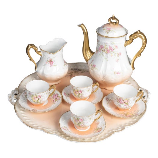 Antique Porcelain Tea Service from Limoges, 1900s For Sale