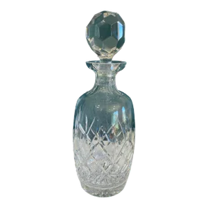Vintage Cut Crystal Decanter With Faceted Stopper