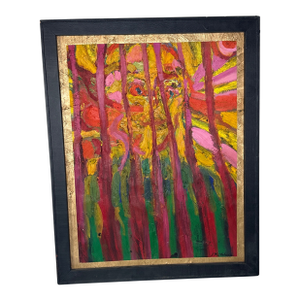 Vintage Multi-Paned Front and Back Figurative Painting by John McMahon